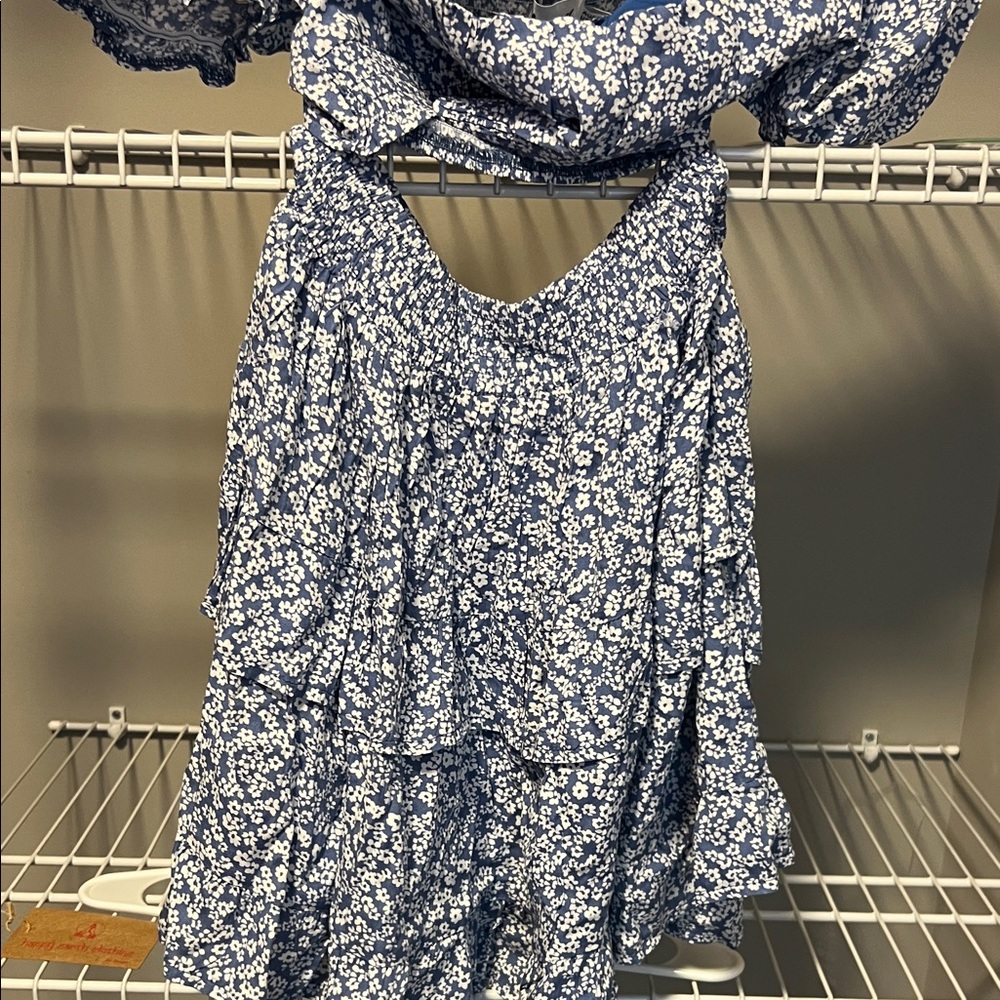 NWOT * Princess Polly Blue Floral Skirt Set - 2 - Picture 3 of 6